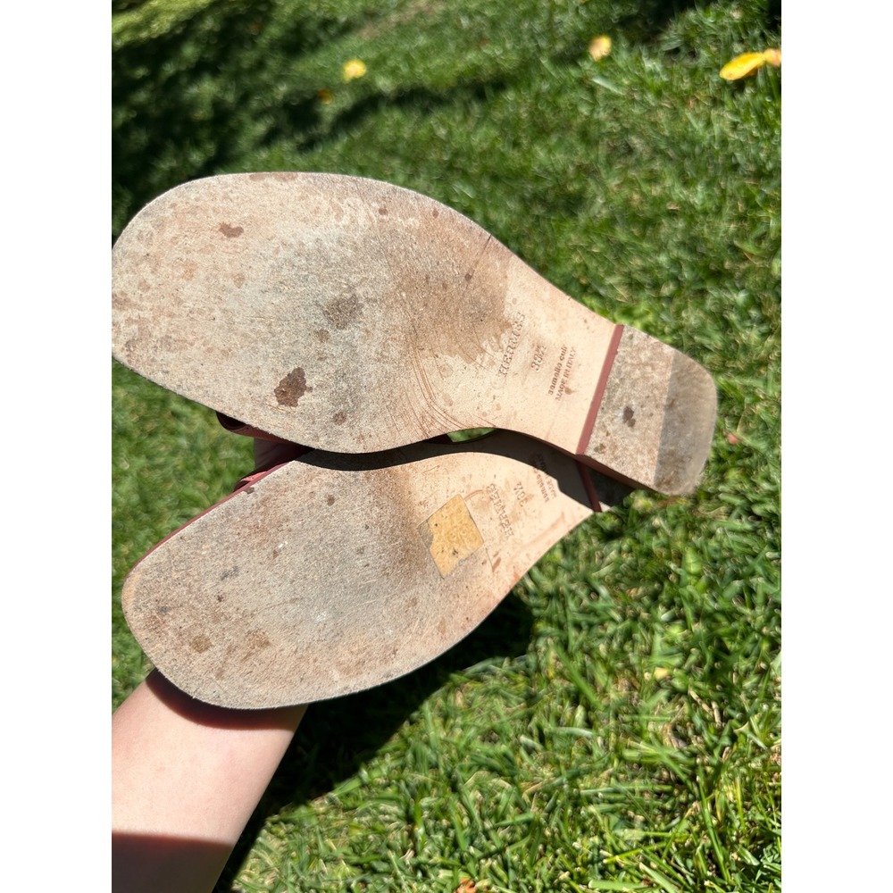 Hermes Oran Sandals mauve Pink Leather Limited Edition Hawaii Slides 38.5 - Picture 6 of 6